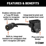 CURT 7-Way RV Blade Adapter for LED Trailer Lights CURT 7-way RV blade adapter with built-in resistors for LED trailer lights