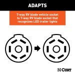 CURT 7-Way RV Blade Adapter for LED Trailer Lights CURT 7-way RV blade adapter with built-in resistors for LED trailer lights