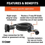 CURT 7' Custom 5th Wheel/Gooseneck Wiring Extension Harness CURT 7-foot extension harness for 5th wheel and gooseneck trailers in truck bed