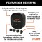 Tire Linc Auto TPMS by CURT - Real-Time Tire Monitoring System Tire Linc Auto TPMS system showing sensors and smartphone with app monitoring tire pressure and temperature