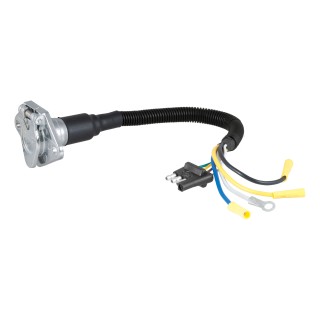 CURT Electrical Adapter for 4-Way Flat to 6-Way Round Trailer Plug CURT electrical adapter, connects 4-way flat vehicle sockets to 6-way round trailer plugs with diecast construction