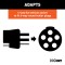 CURT Electrical Adapter for 4-Way Flat to 6-Way Round Trailer Plug CURT electrical adapter, connects 4-way flat vehicle sockets to 6-way round trailer plugs with diecast construction