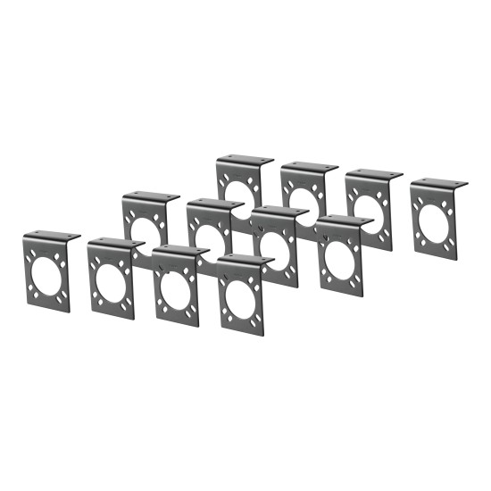 CURT 7-Way RV Blade Connector Brackets for Secure Wiring CURT electrical connector brackets for mounting 7-way RV blade sockets securely.