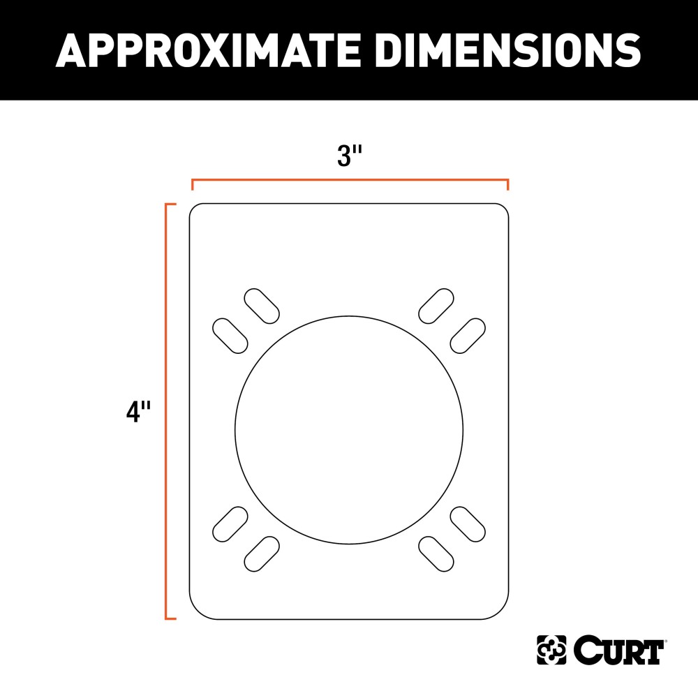 CURT 7-Way RV Blade Connector Brackets for Secure Wiring CURT electrical connector brackets for mounting 7-way RV blade sockets securely.