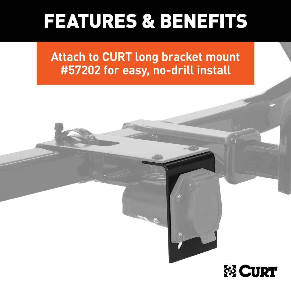 CURT 7-Way RV Blade Connector Brackets for Secure Wiring CURT electrical connector brackets for mounting 7-way RV blade sockets securely.