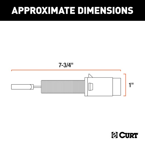 CURT Electrical Adapter for 4-Way Round to 4-Way Flat Trailer CURT electrical adapter adapts 4-way round vehicle socket to 4-way flat trailer plug without splicing.