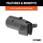 CURT Electrical Adapter for 7-Way to 5-Way Trailer Connection CURT 7-way RV blade to 5-way flat trailer electrical adapter