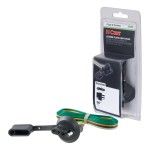 CURT 4-Way Flat Vehicle End Connector with 36-Inch Lead CURT 4-way flat connector with 36-inch bonded wires for trailer lighting.