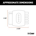 CURT Connector Tester for 5-Way Flat Trailer Lights CURT connector tester for 5-way flat socket, ensures proper function of vehicle lighting and signals