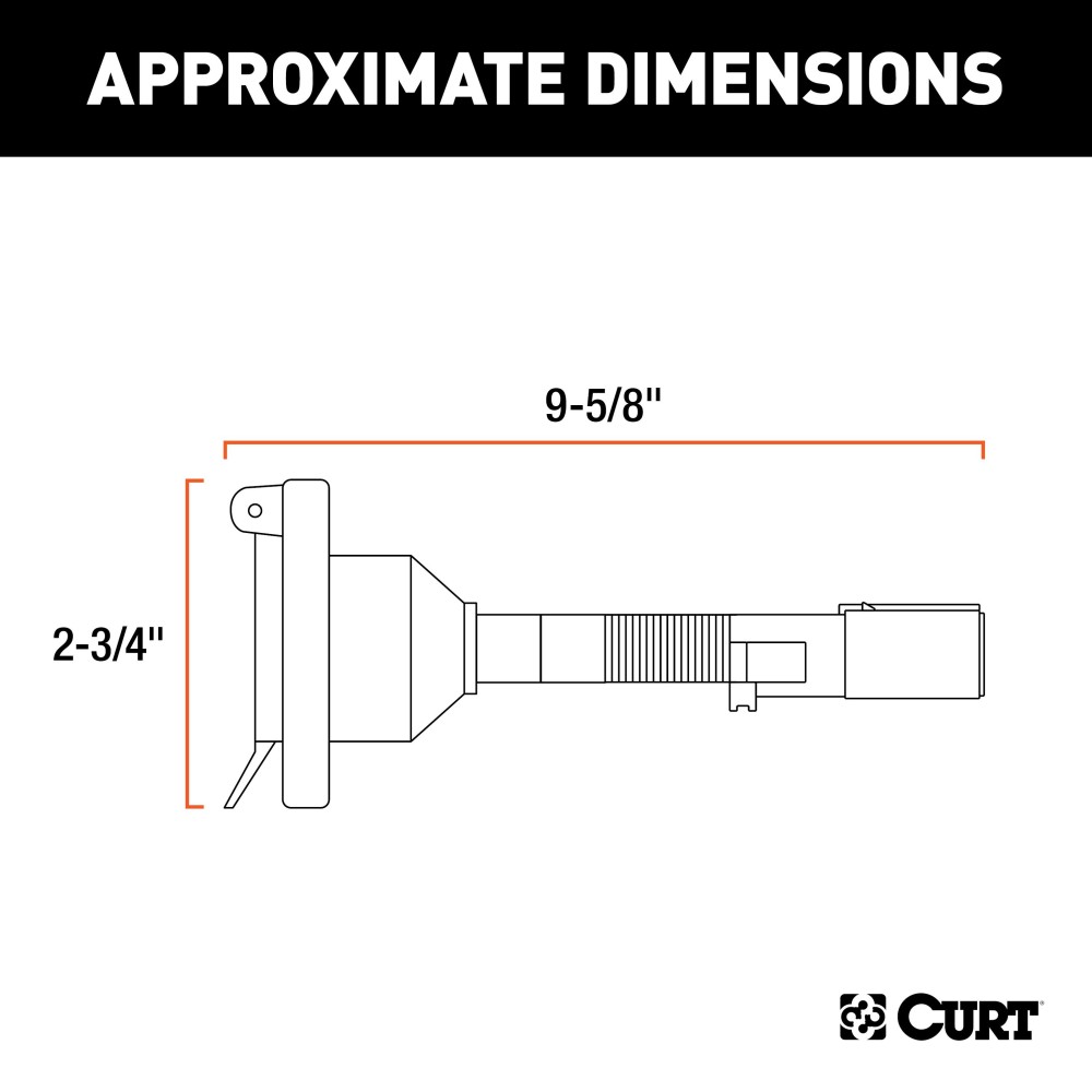 CURT 6-Way Round to 7-Way RV Blade Electrical Adapter CURT electrical adapter for 6-way round to 7-way RV blade plugs with plug-and-play design