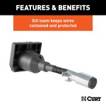 CURT 6-Way Round to 7-Way RV Blade Electrical Adapter CURT electrical adapter for 6-way round to 7-way RV blade plugs with plug-and-play design