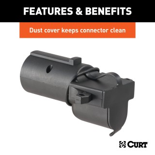 CURT 7-Way Blade to 4-Way Flat Trailer Adapter with Alarm CURT electrical adapter for 7-way RV blade to 4-way flat with backup alarm and dust cover