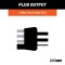 CURT 4-Way Flat Trailer Connector for Electrical Systems CURT 4-way flat trailer connector with bonded 16-gauge wires for tail lights, turn signals, and brake lights.