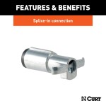 CURT 4-Way Round Trailer Electrical Connector for Tail Lights CURT 4-way round trailer end connector for tail and brake lights, dust and water-resistant