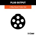 CURT 6-way round male electrical connector for trailer with die-cast metal construction