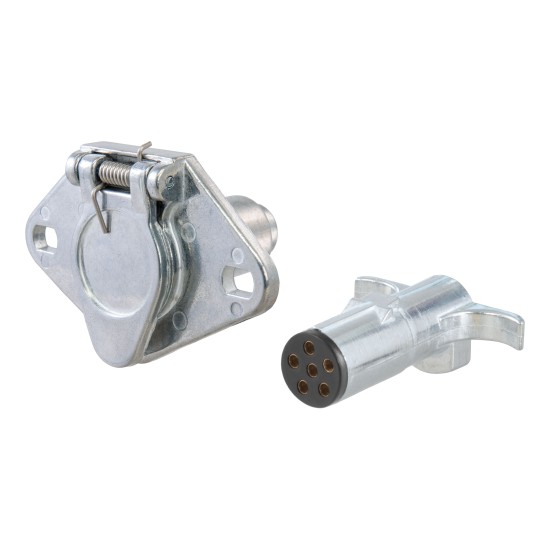 CURT 6-way round electrical connector with durable metal design and steel cover