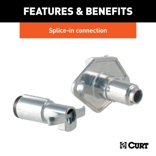 CURT 6-way round electrical connector with durable metal design and steel cover