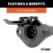 CURT 6-Way Round Electrical Vehicle Side Connector CURT 6-way round connector for vehicle side in black plastic with spring cover