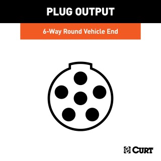 CURT 6-Way Round Electrical Vehicle Side Connector CURT 6-way round connector for vehicle side in black plastic with spring cover