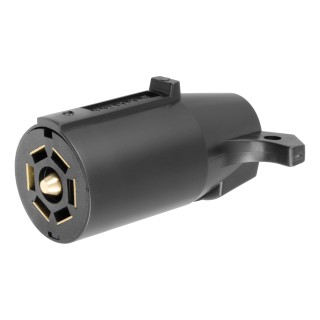 CURT 7-Way Round RV Blade Trailer Connector - Reliable Plug CURT 7-way RV blade trailer connector, male-end plug for reliable trailer-side connection