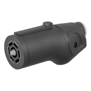 CURT 7-Way RV Blade Connector for Trailer Wiring CURT heavy-duty 7-way RV blade connector for trailer wiring featuring a rust-free black plastic construction.