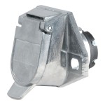 CURT 7-Way RV Electrical Connector with Spring-Loaded Cover CURT 7-way round electrical connector with durable cover for RV trailers