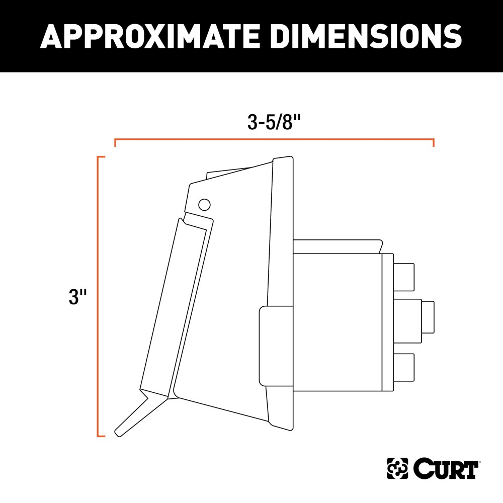 CURT 7-Way RV Electrical Connector with Spring-Loaded Cover CURT 7-way round electrical connector with durable cover for RV trailers