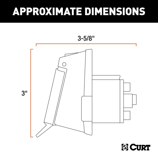 CURT 7-Way RV Electrical Connector with Spring-Loaded Cover CURT 7-way round electrical connector with durable cover for RV trailers