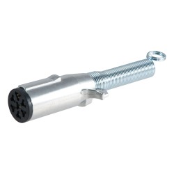CURT 7 Pin Round Wiring Harness Socket with Spring Trailer Side 58180