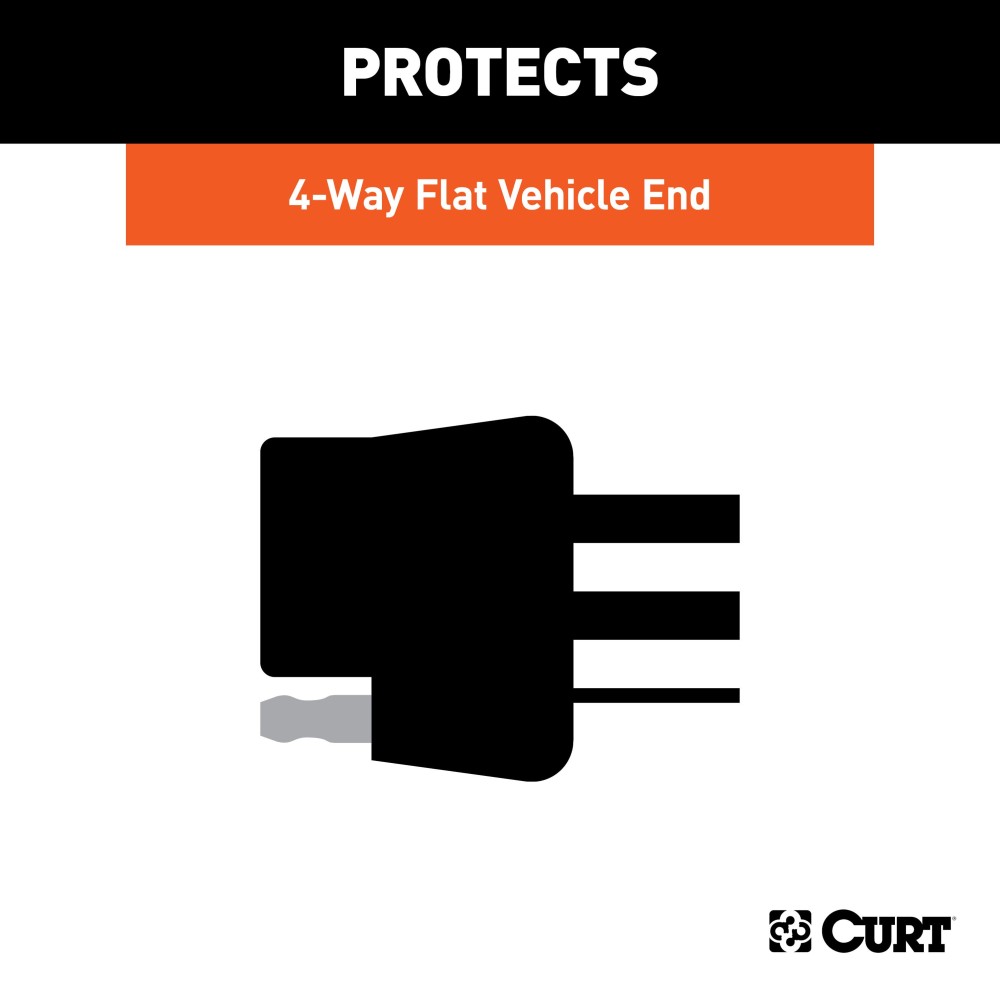 CURT 4-Way Flat Trailer Connector Dust Cover CURT durable 4-way flat trailer connector dust cover with attachment loop