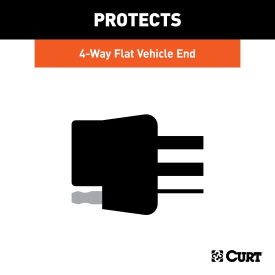 CURT 4-Way Flat Trailer Connector Dust Cover CURT durable 4-way flat trailer connector dust cover with attachment loop