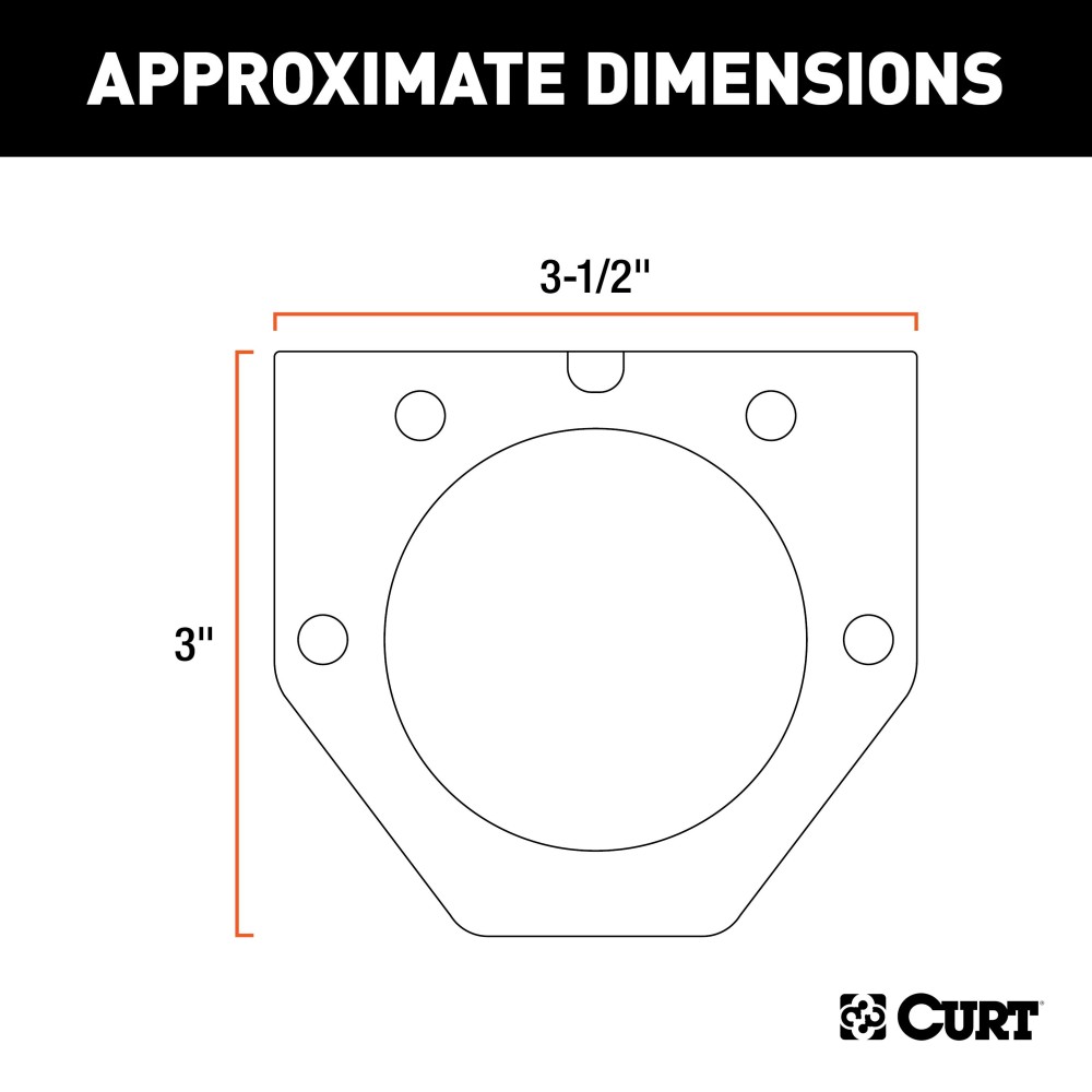 CURT Electrical Connector Bracket for Trailer Hitch, Zinc Finish CURT electrical connector bracket for mounting 7-way round sockets on trailer hitches.
