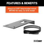 CURT Electrical Connector Bracket for Trailer Hitch, Zinc Finish CURT electrical connector bracket for mounting 7-way round sockets on trailer hitches.