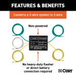 CURT Electrical Converter for Vehicle Tail Light Wiring CURT electrical converter used for converting vehicle's tail light wiring for safe trailer towing