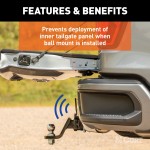 Chevrolet GMC MultiPro Multi-Flex Tailgate Protection Sensor Hitch cap sensor for Chevrolet GMC tailgate protection installed on a truck