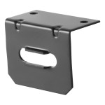 CURT Electrical Connector Bracket for 4-Way Flat Socket CURT electrical connector bracket securely mounted on trailer hitch