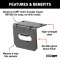CURT Electrical Connector Bracket for 4-Way Flat Sockets CURT electrical connector bracket securely mounting a 4-way flat socket with a durable black finish