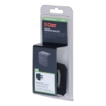 CURT Electrical Connector Bracket for 4-Way Flat Sockets CURT electrical connector bracket securely mounting a 4-way flat socket with a durable black finish