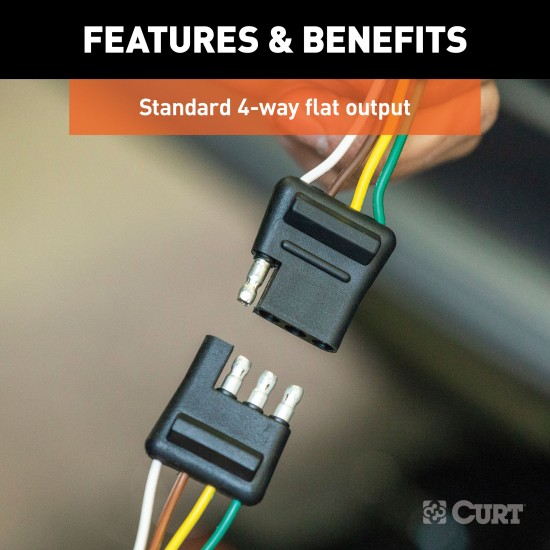 CURT 4-Way Flat Trailer and Vehicle Electrical Connector Kit CURT 4-way flat connector kit for trailer and vehicle wiring