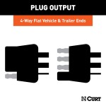 CURT 4-Way Flat Trailer and Vehicle Electrical Connector Kit CURT 4-way flat connector kit for trailer and vehicle wiring
