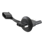 CURT electrical adapter for 4-way flat trailer plug, designed to fit license plate light hole, with dust cover.