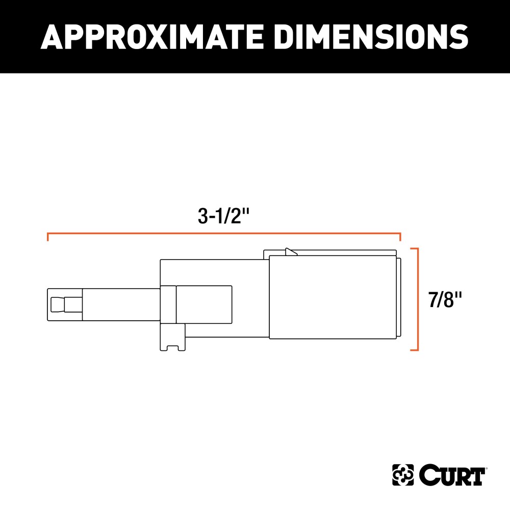 CURT 4-Way Round to 4-Way Flat Electrical Adapter CURT electrical adapter for adapting 4-way round vehicle socket to 4-way flat trailer plug