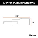 CURT 4-Way Round to 4-Way Flat Electrical Adapter CURT electrical adapter for adapting 4-way round vehicle socket to 4-way flat trailer plug