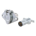 CURT 4-way round trailer electrical connectors featuring a durable cover and die-cast metal construction for reliable connections.