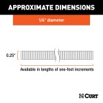 CURT Slit Loom Tube 1/4 Inch Diameter for Wire Protection CURT slit loom tube provides 1/4 inch diameter wire protection in custom lengths, shielding against vibrations and damage.