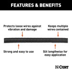 CURT Slit Loom Tube 1/4 Inch Diameter for Wire Protection CURT slit loom tube provides 1/4 inch diameter wire protection in custom lengths, shielding against vibrations and damage.