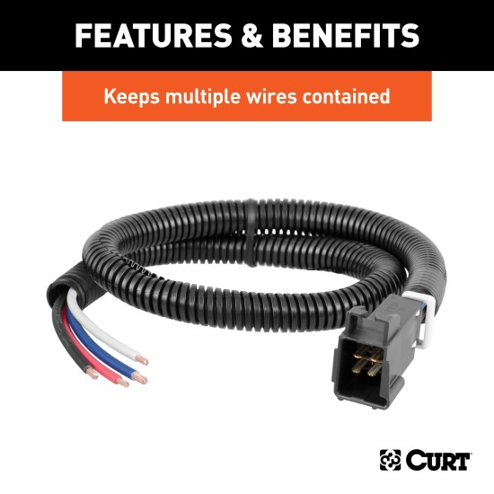 CURT Slit Loom Tube 1/4 Inch Diameter for Wire Protection CURT slit loom tube provides 1/4 inch diameter wire protection in custom lengths, shielding against vibrations and damage.