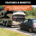 CURT RV harness connecting a towed vehicle with universal fitment and standard 4-way flat connector