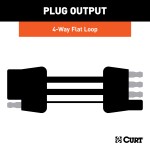 CURT RV harness connecting a towed vehicle with universal fitment and standard 4-way flat connector