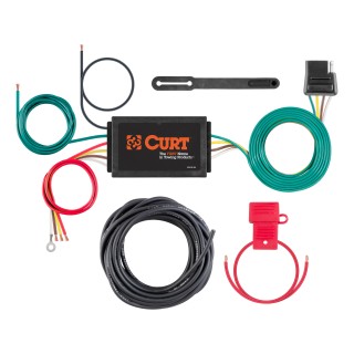 CURT Electrical Converter for Tail Light Wiring 3-Wire to 2-Wire CURT electrical converter with 4-way flat connector for trailer wiring